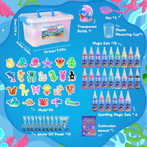 Magic Water Elf Toy Kit with 24 Magic Gels & 24 Shape Molds S56284