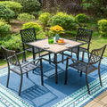 5-Piece Outdoor Patio Dining Set Black U224