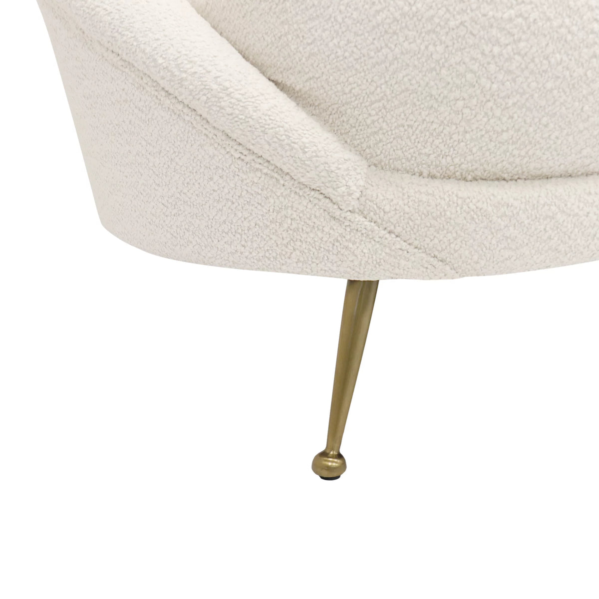 Ivory Textured Fabric Curved Sofa T193318