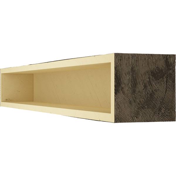 Rough Sawn Faux Wood Fireplace Mantel, Premium Walnut P64231