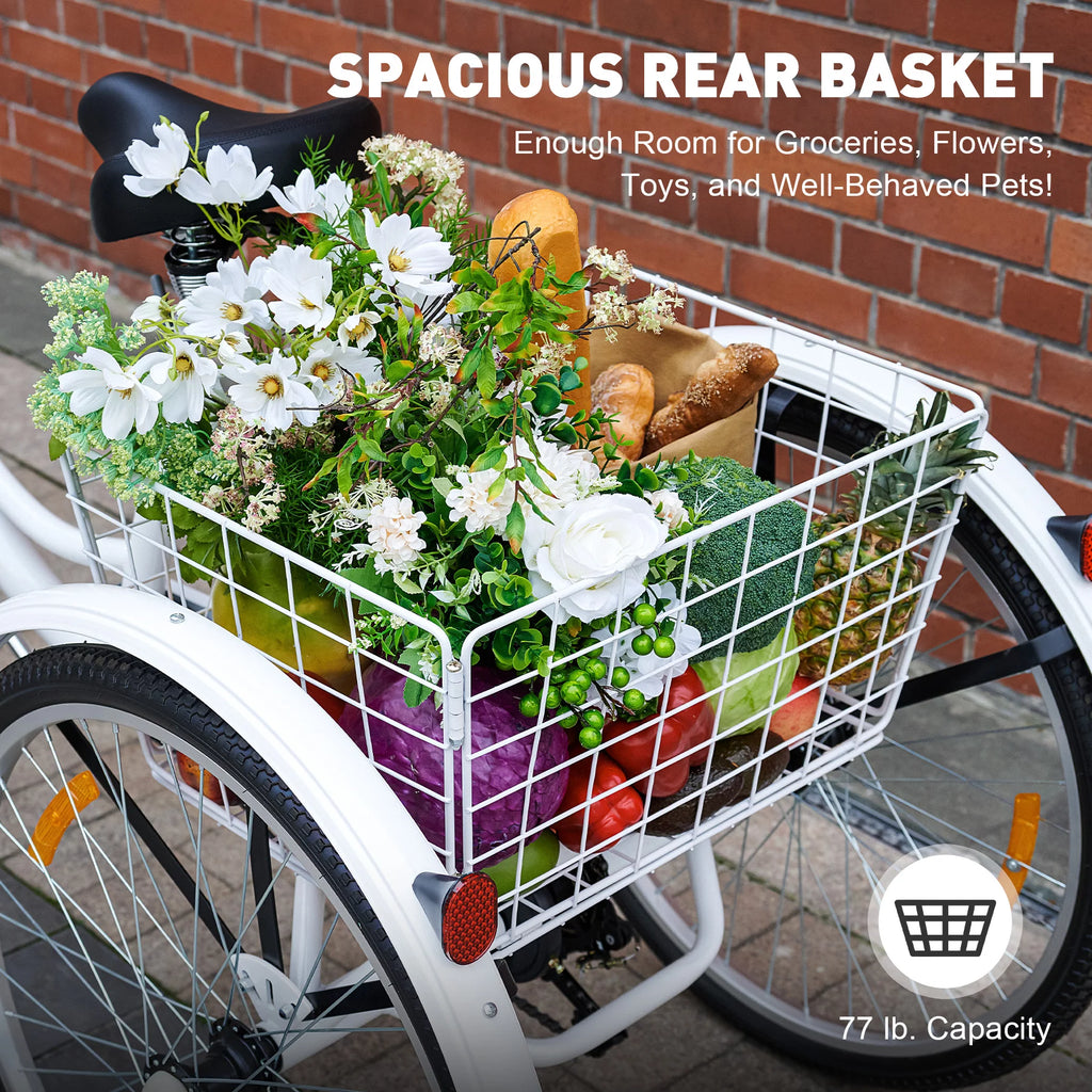 26 Inch 3 Wheel Bike with 7 Speeds & Basket R4889
