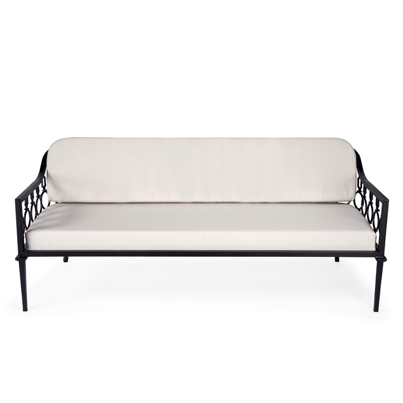 Black Outdoor Sofa and Lounge Chair 2-Piece Set U96224