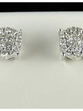 14K White Gold Princess Cut Diamond Stud Earrings 1/2 Ct Y282016