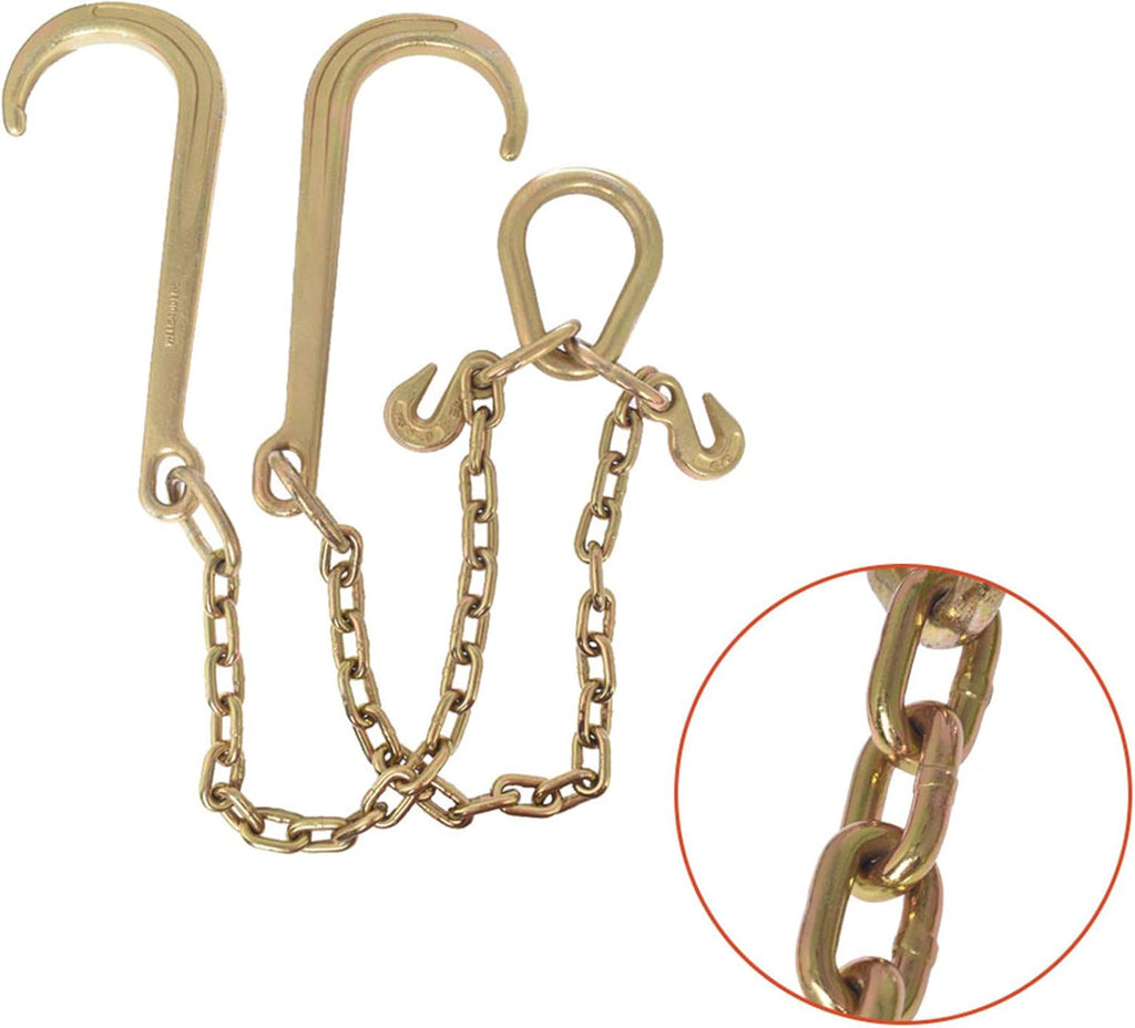 5/16 x 10 FT Grade 70 Tow Chain with 15 J Hook and T Hook Mini J Hook, Pack of 2 L769741