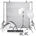 Photography Umbrellas Continuous Lighting Kit 400W 5500K 10ft Backdrop Y896201