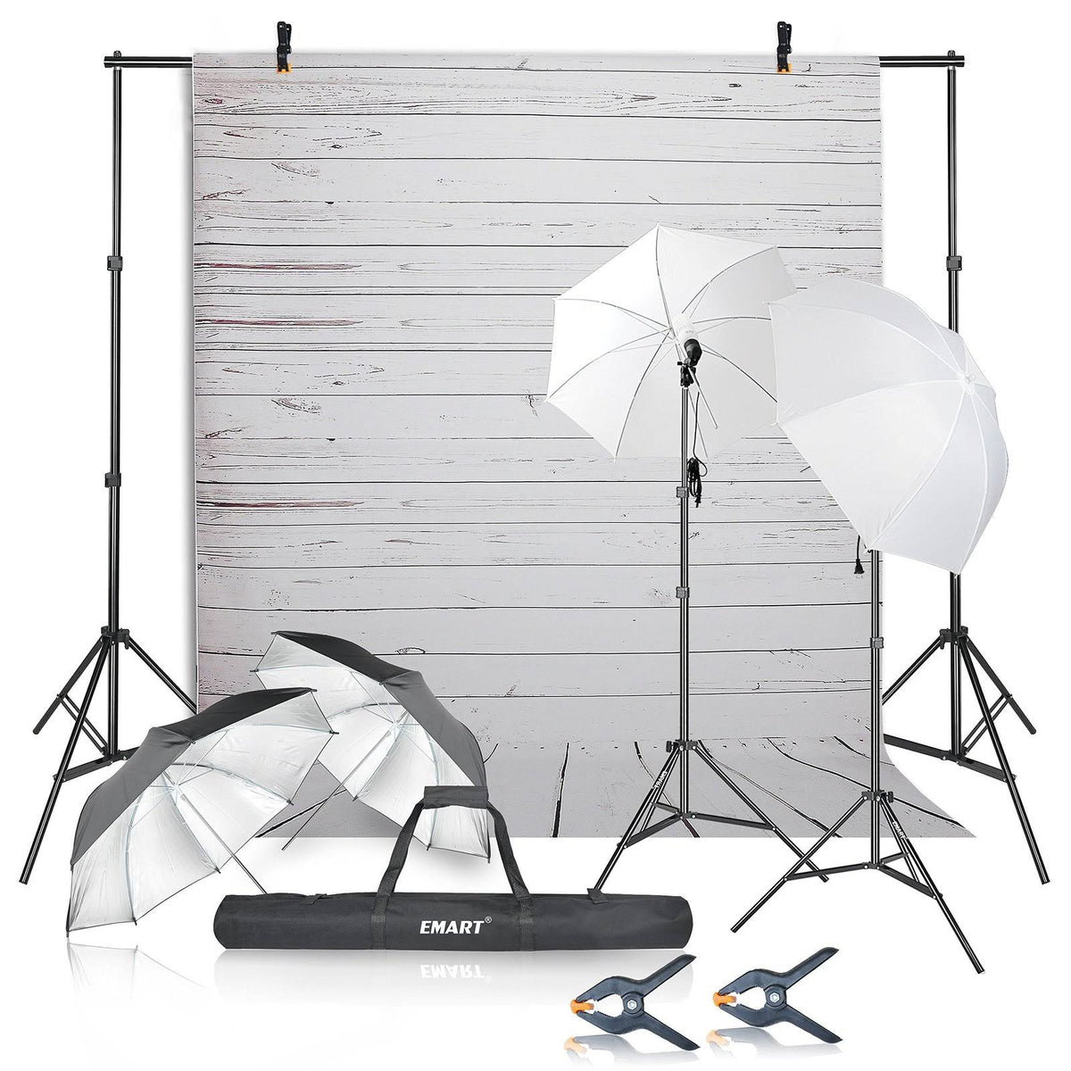 Photography Umbrellas Continuous Lighting Kit 400W 5500K 10ft Backdrop Y896201