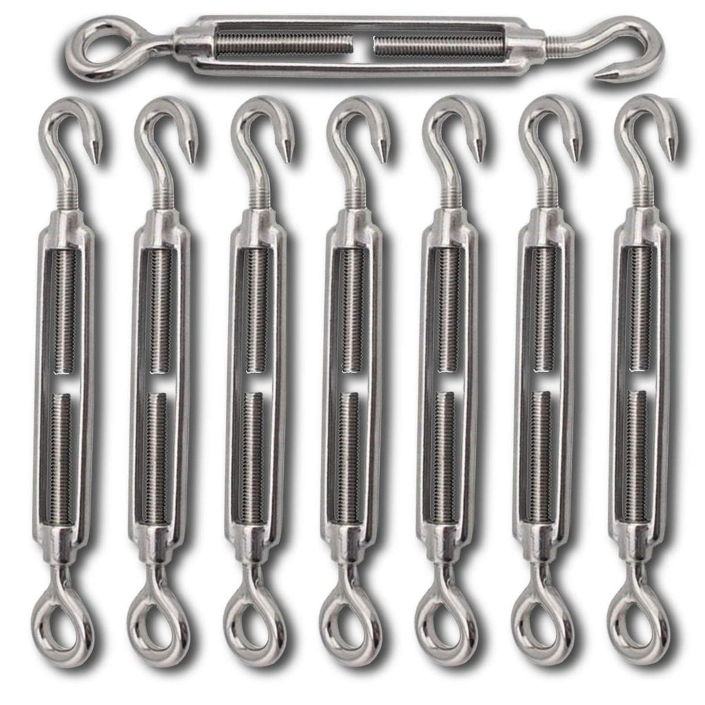304 Stainless Steel Adjustable Wire Rope Tensioner Kit with Hooks J656766