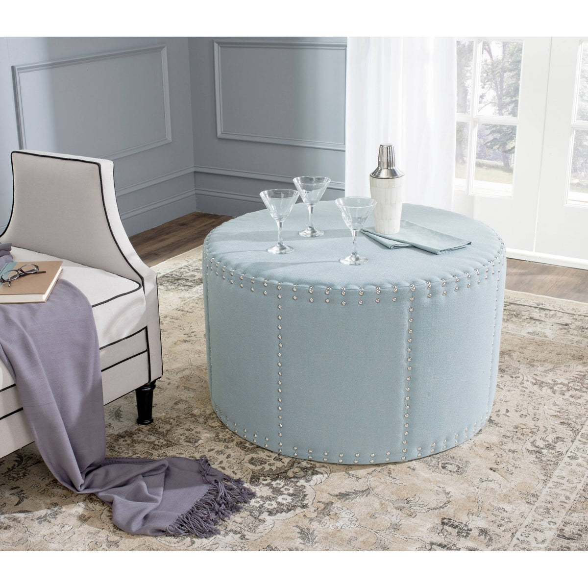 Sky Blue Ottoman F51049