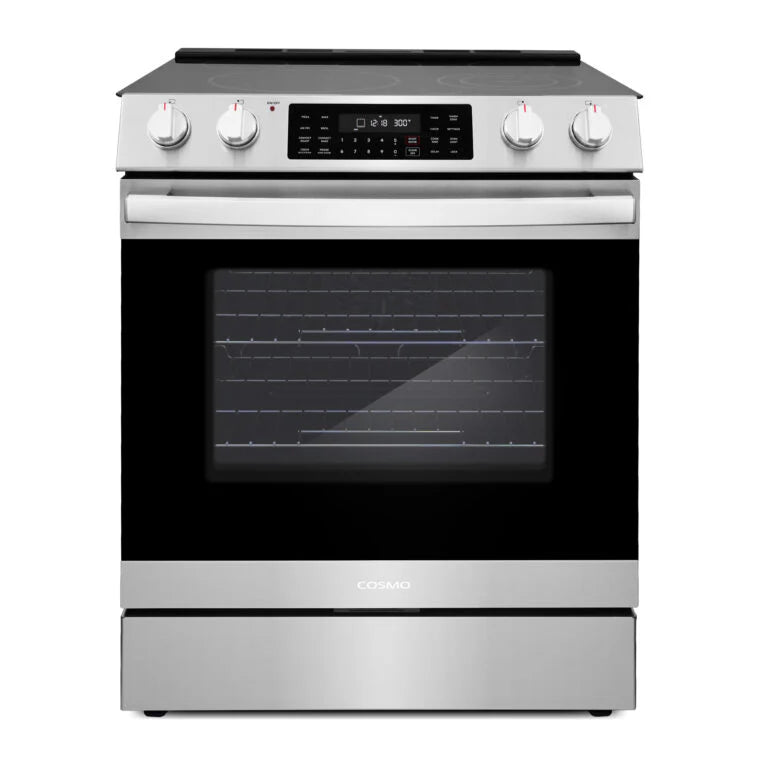 Electric Range with 5 Burner Glass Cooktop and Self Clean Air Fry Oven in Stainless Steel Q37194
