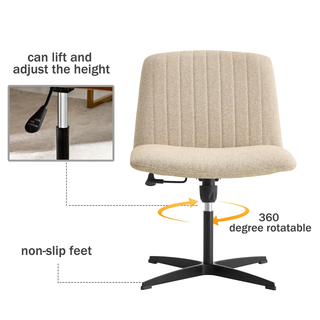Adjustable Swivel Home Office Computer Chair with Cushion & Black Foot H6947