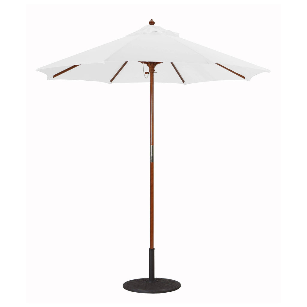 7.5 ft. Dark Wood Cafe Jockey Red Sunbrella Umbrella V402