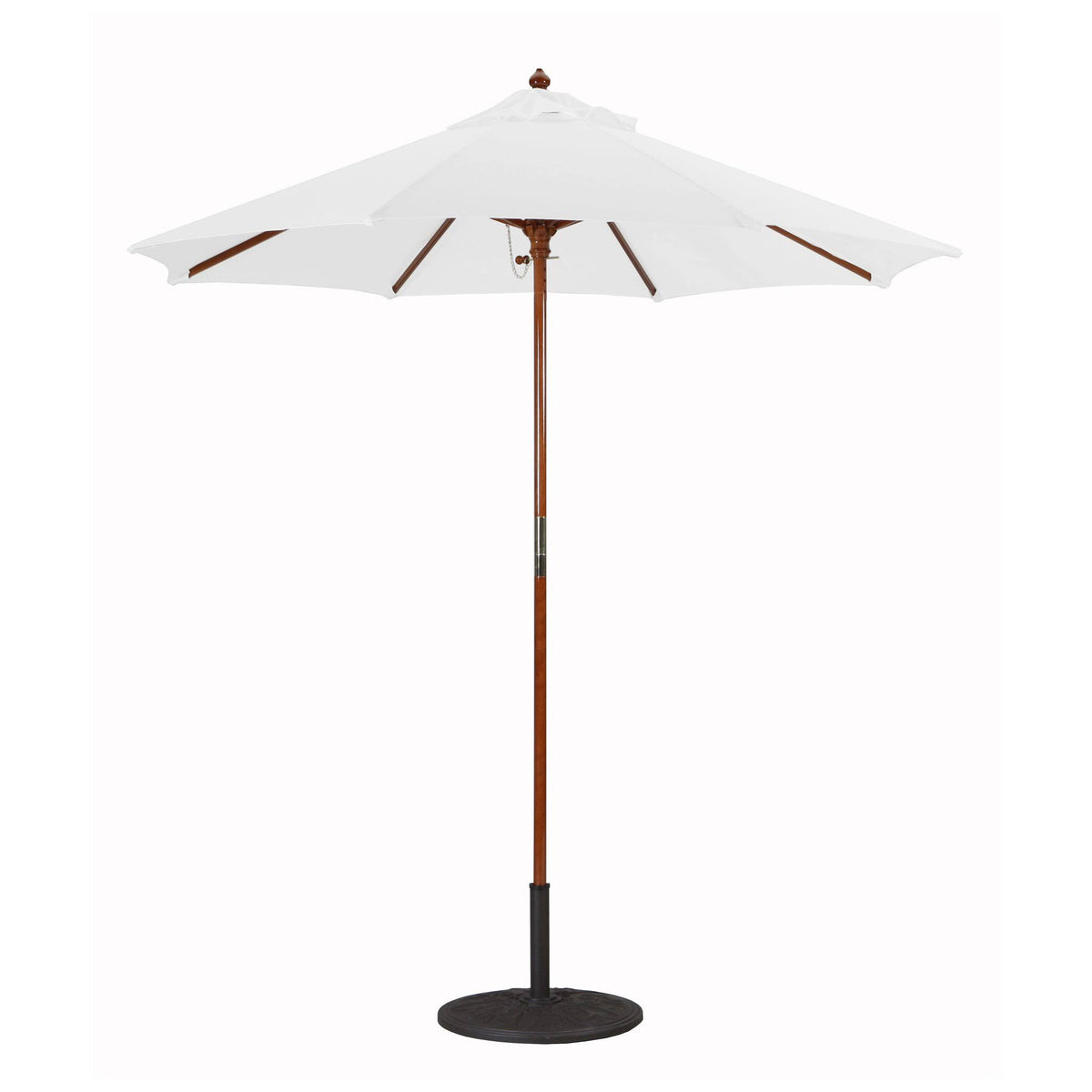 7.5 ft. Dark Wood Cafe Jockey Red Sunbrella Umbrella V402