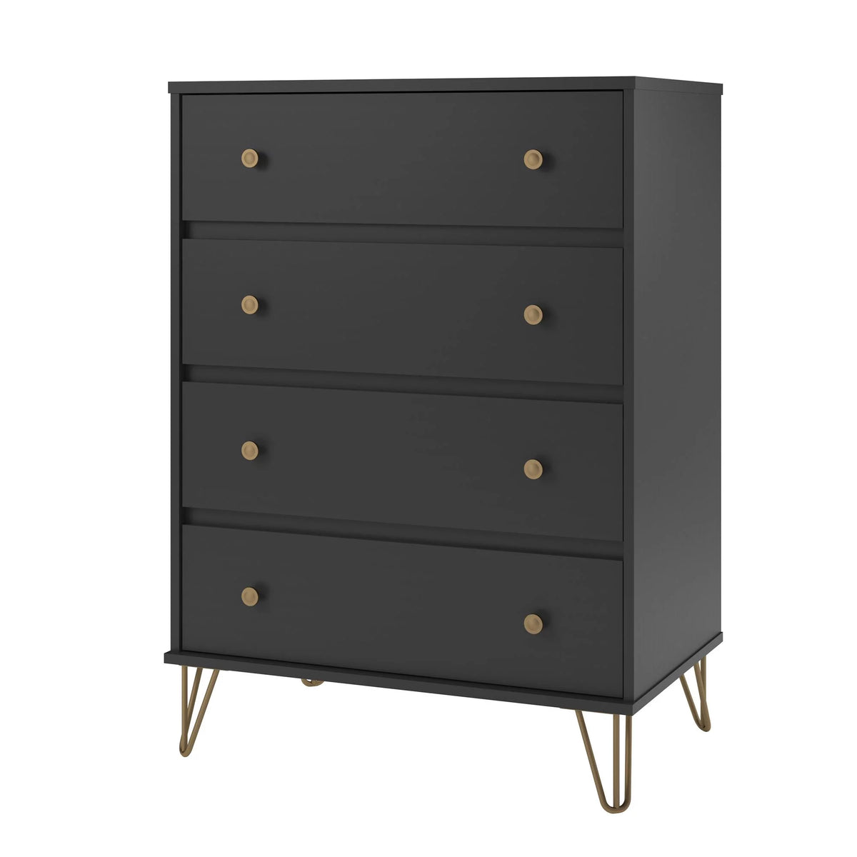 Black 4 Drawer Dresser U8175