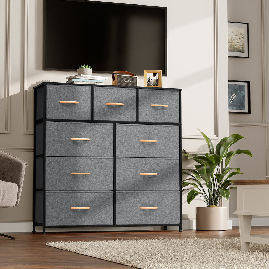 9 Drawer Grey Wood Dresser N428567