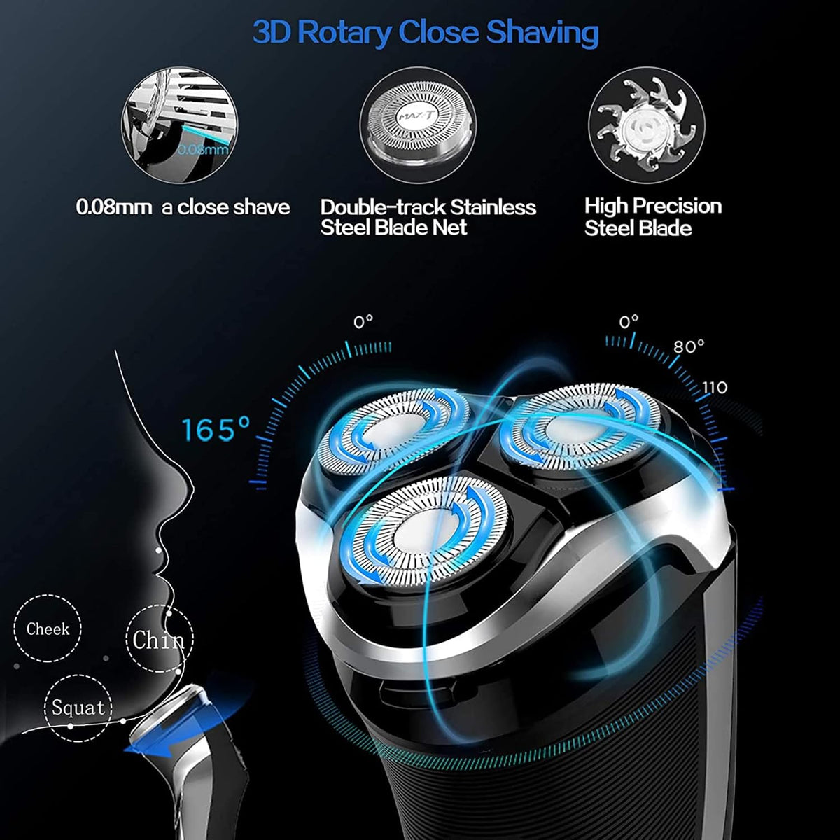 Electric Razor, Rechargeable Corded and Cordless Electric Shaver with Pop-up Trimmer, Wet Dry IPX7 Waterproof, Pack of 2 W64946