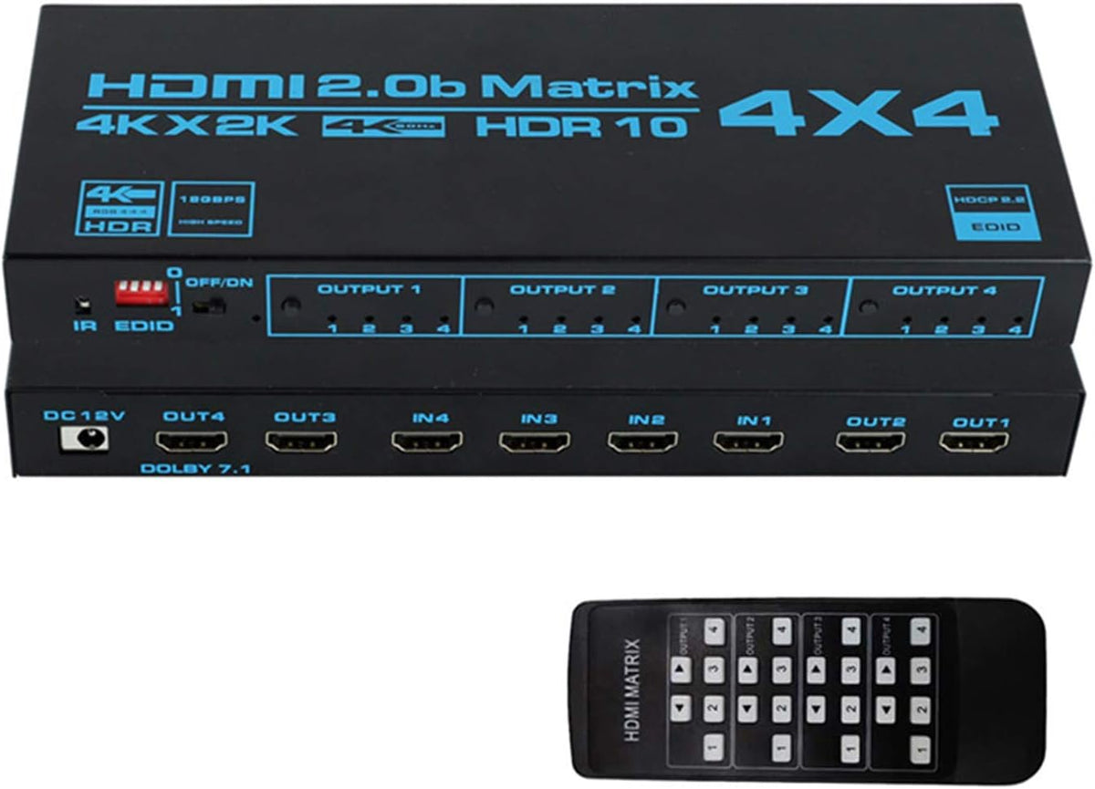 4K HDMI Matrix Switcher 4x4 with Infrared Remote Control H22219