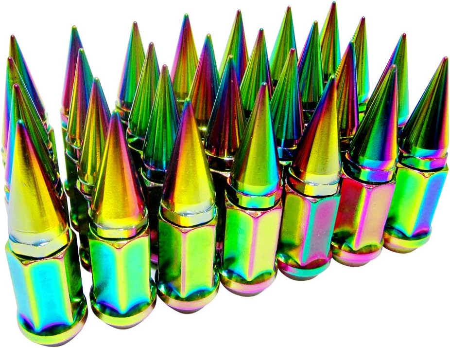 32 pc Extended Spike Lug Nut M12x1.25 Conical Seat Hex 3/4 A242