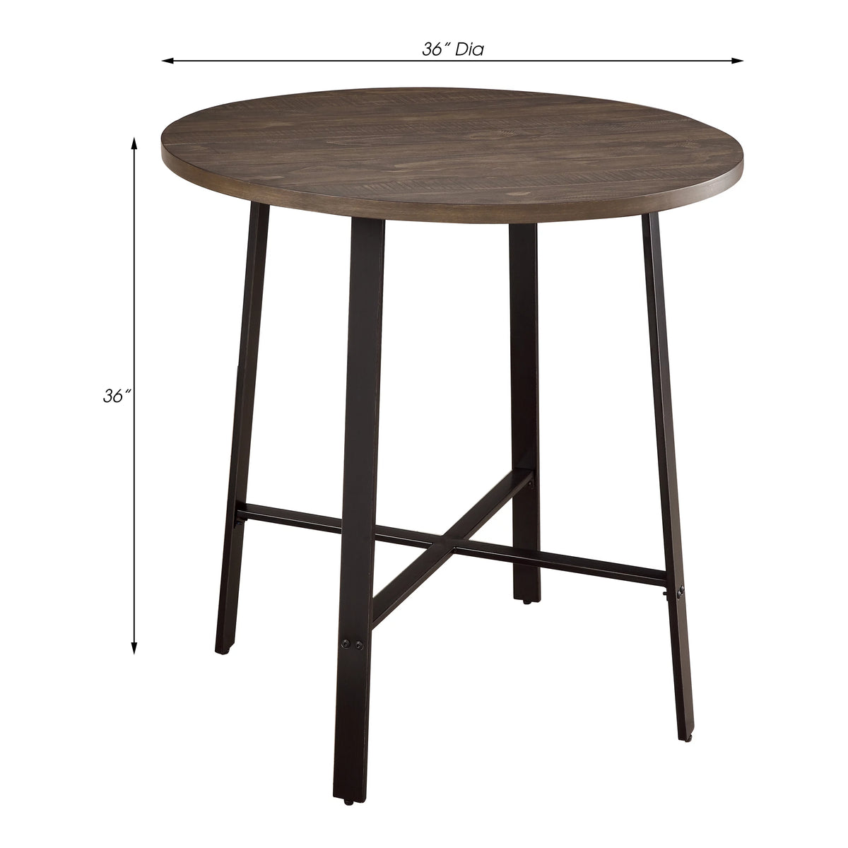 Brown Round 4-Seater Counter Height Table M684
