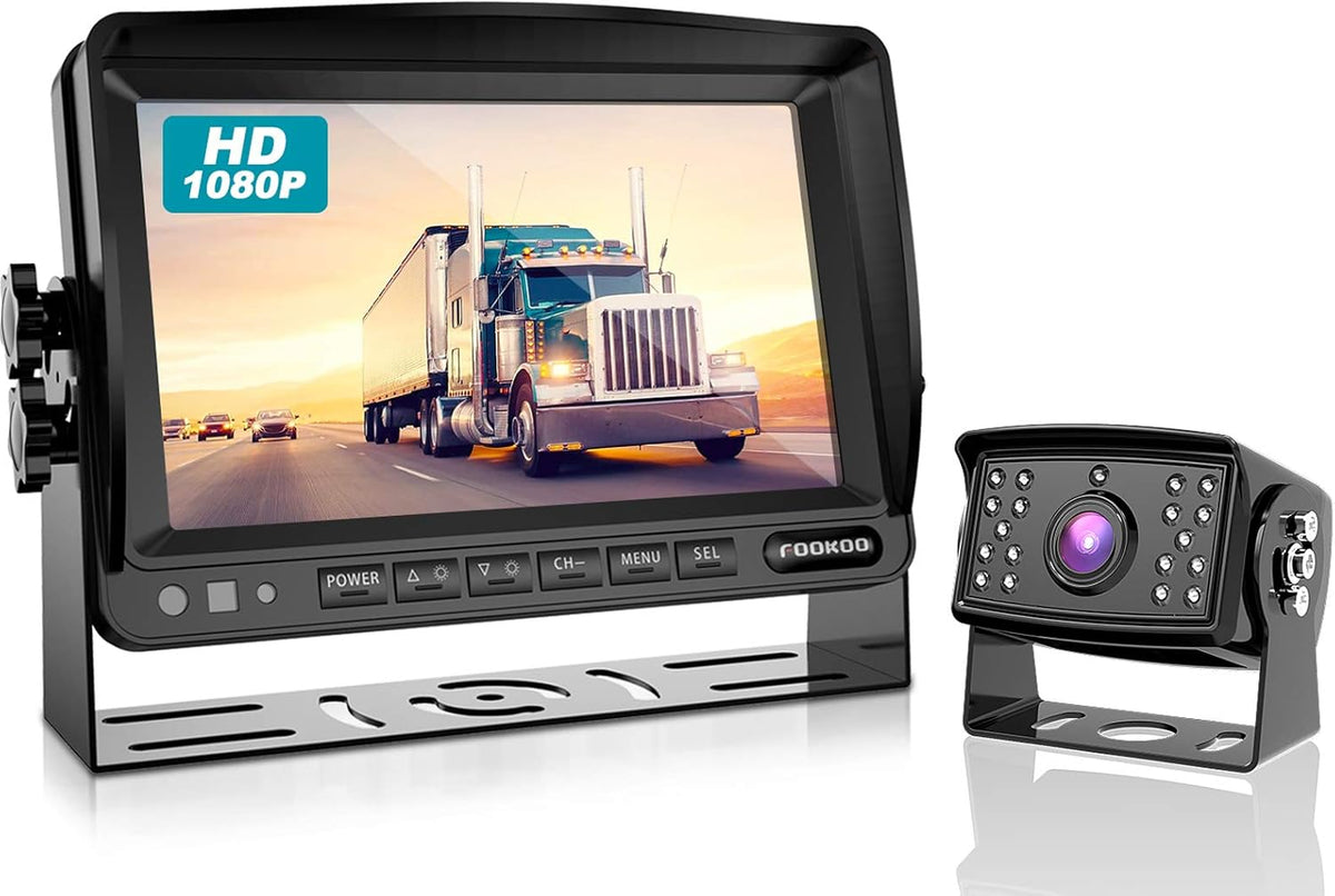 HD Backup Camera System Kit, 7" 1080P Reversing Monitor, IP69 Waterproof Rear View Camera J97838