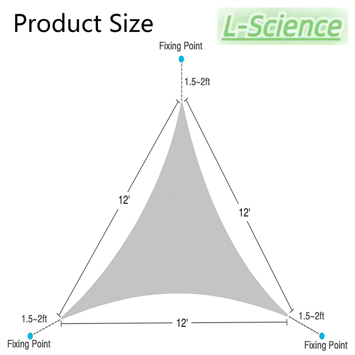 Sun Shade Sail Equilateral Triangle Patio Canopy G7491