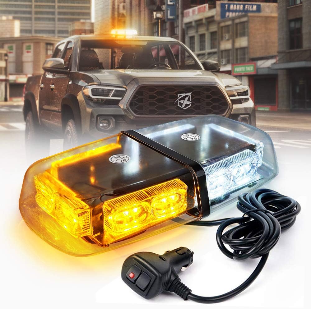 36 LED Amber/Yellow Emergency Strobe Light Bar with Magnetic Base, Pack of 2 M902569
