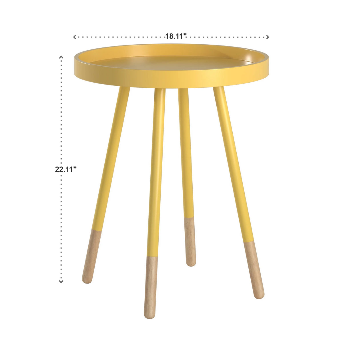 Yellow Round Bentwood Top End Table V841