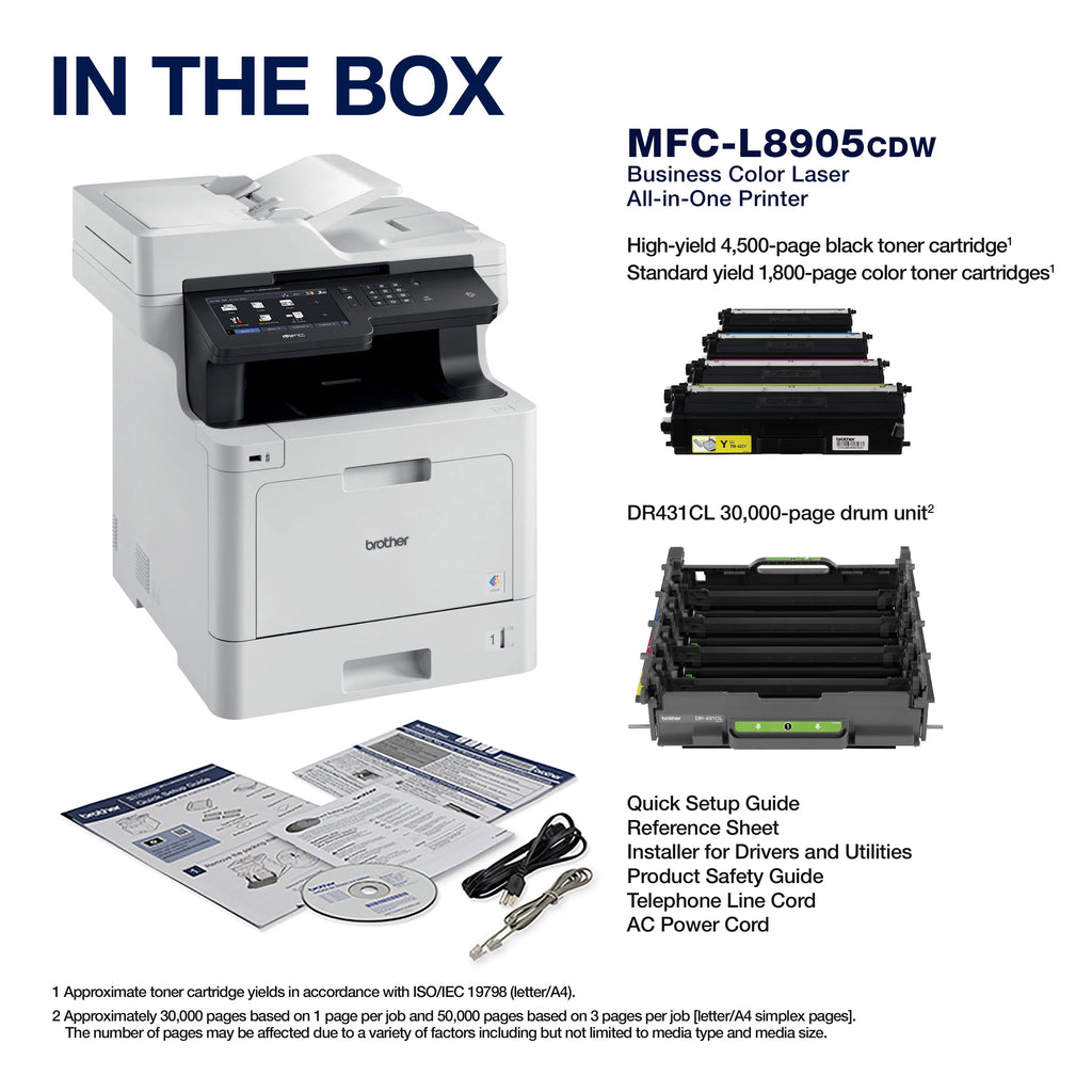 Color Laser All-in-One Printer with Duplex Print Copy Scan and Wireless Networking B7360
