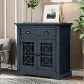 Espresso Storage Cabinet with Doors and Wood Drawer F49336