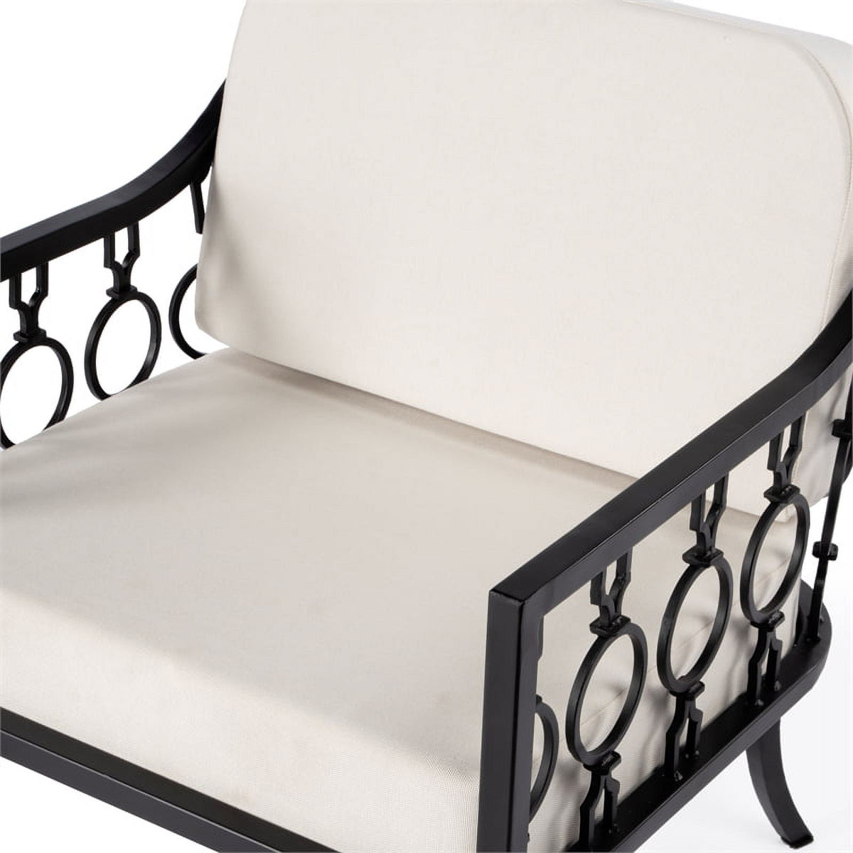 Black Outdoor Sofa and Lounge Chair 2-Piece Set U96224
