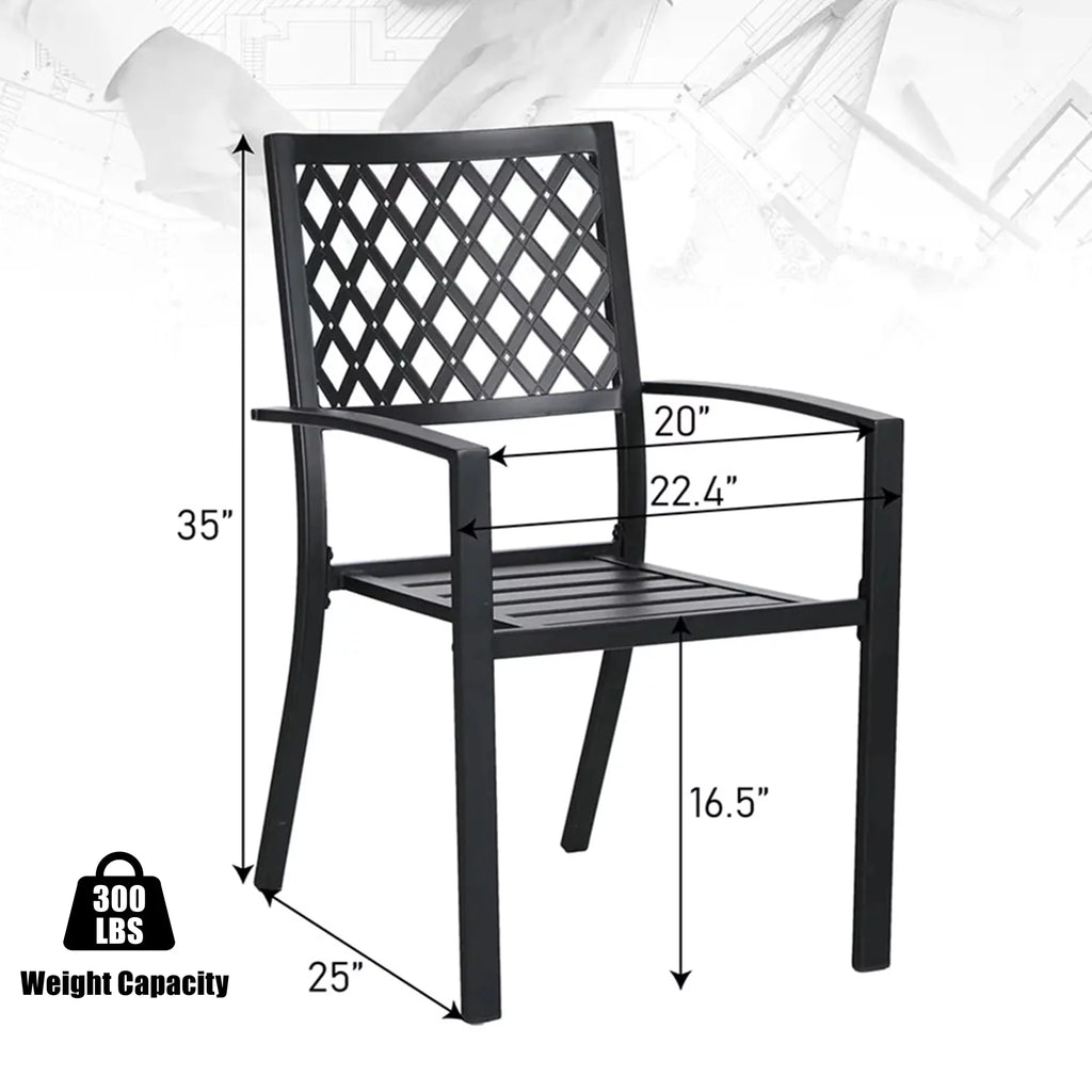 5-Piece Outdoor Patio Dining Set Black U224