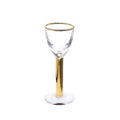 Stemmed Liquor Glasses with Gold Stem & Rim, Set of 6 C330384