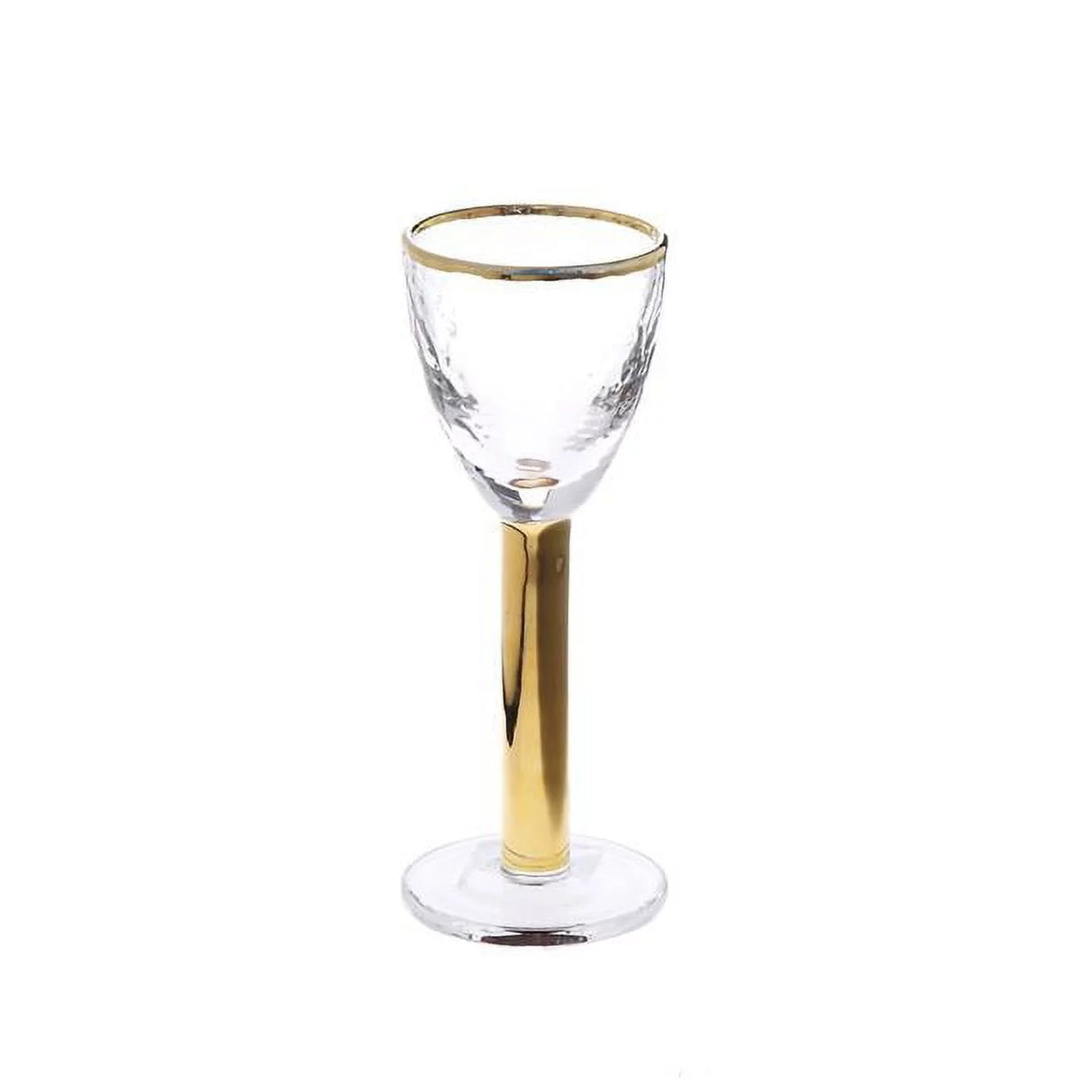 Stemmed Liquor Glasses with Gold Stem & Rim, Set of 6 C330384