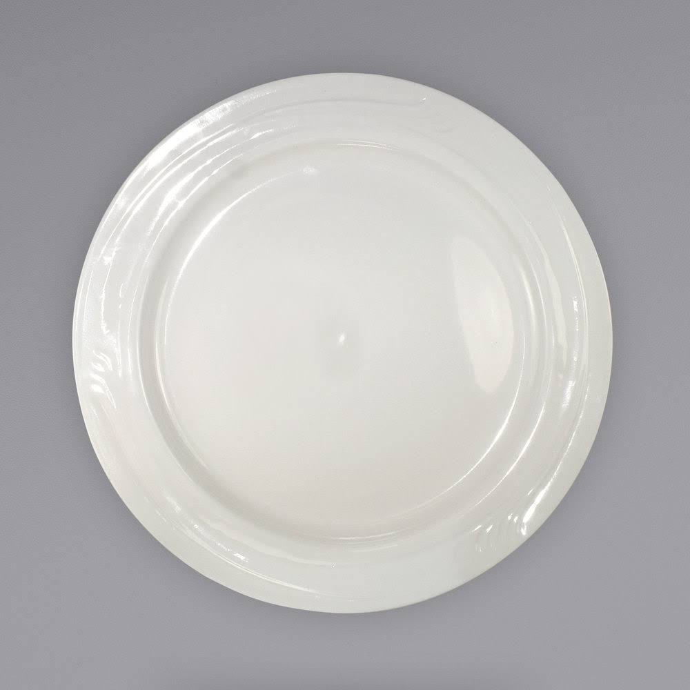 Ivory Embossed Stoneware Plate - 24/Case Y64152