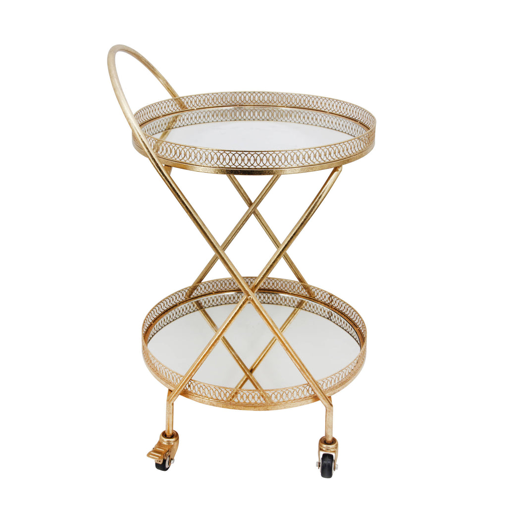 Gold Metal 2 Tier Bar Cart J61288