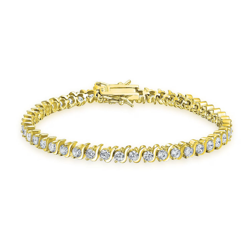 Gold Plated CZ Tennis Bracelet 7" Y744979