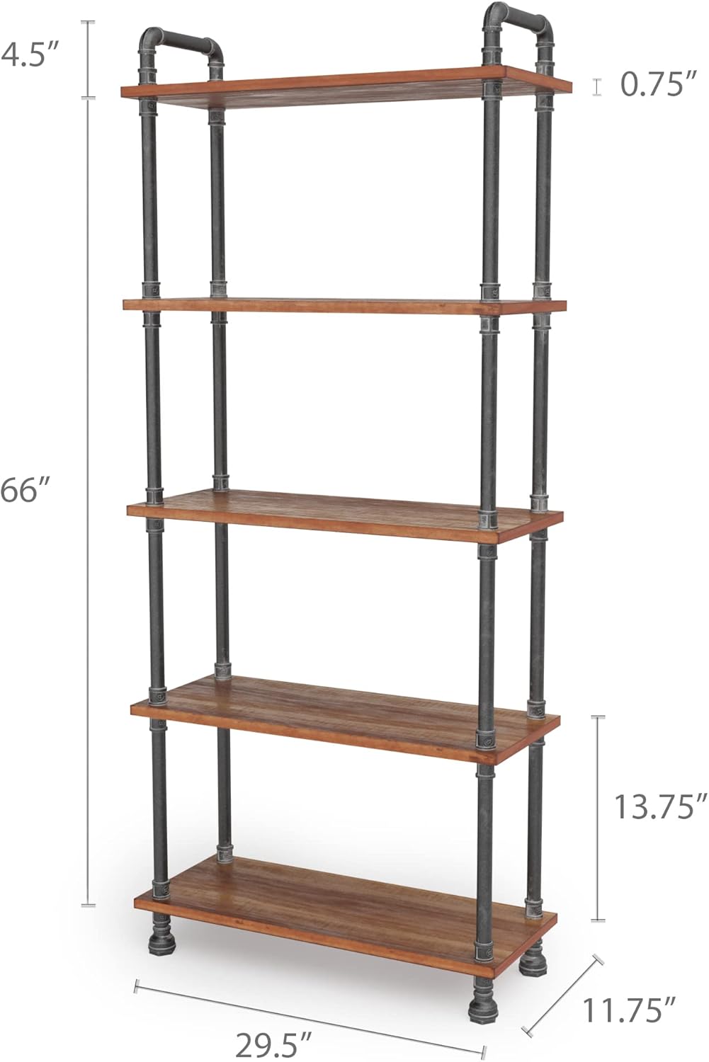 5-Tier Solid Pine Wood Bookshelf G5350