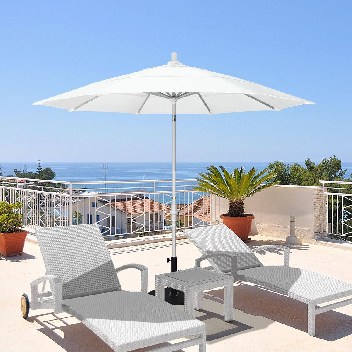 11 ft. Aluminum Double Vent Tilt Market Umbrella X74771