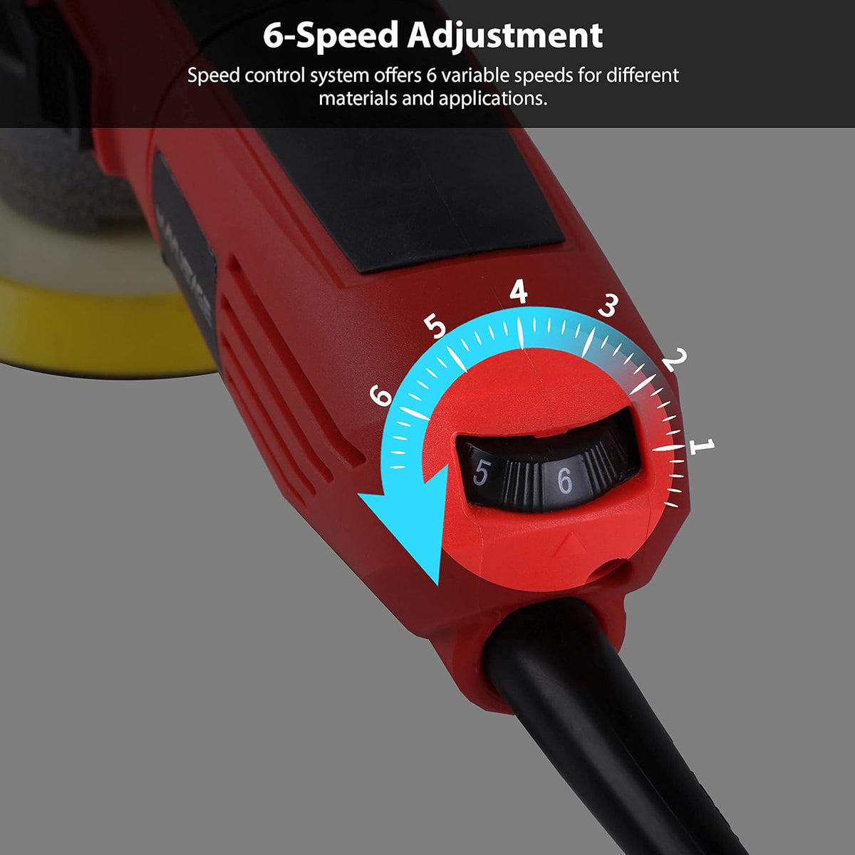 6-Inch Dual Action Random Orbital Polisher with Two Detachable Handles V738