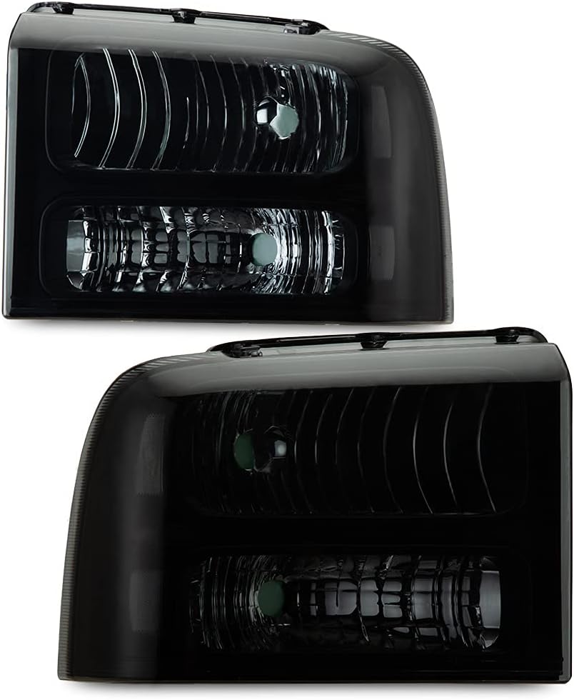 Clear Lens Black Housing Amber Reflector Headlights for Ford Super Duty D15411