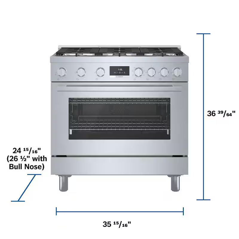 36 in. Dual Fuel Range with 6-Burners in Stainless Steel M890754