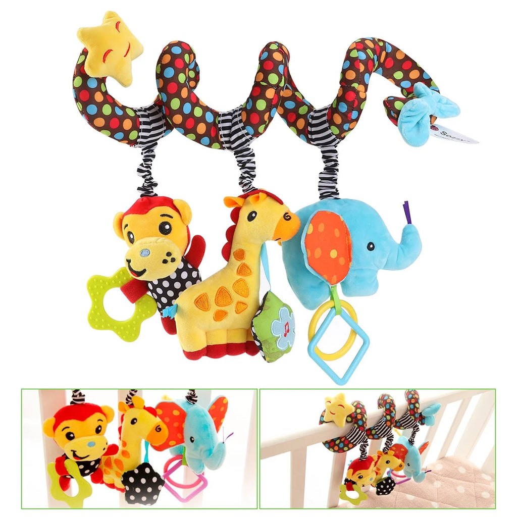 Baby Stroller Wrap Around Toys Infant Car Seat Activity Spiral Plush Toy D8171