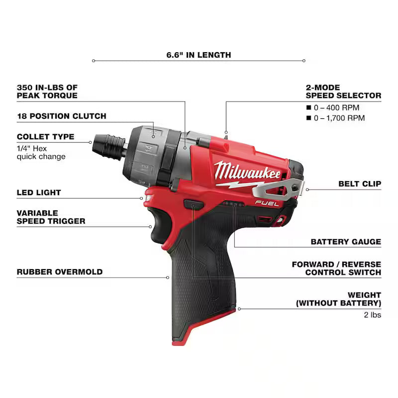 12V Lithium-Ion Brushless Cordless 1/4 in. Hex 2-Speed Screwdriver W2553