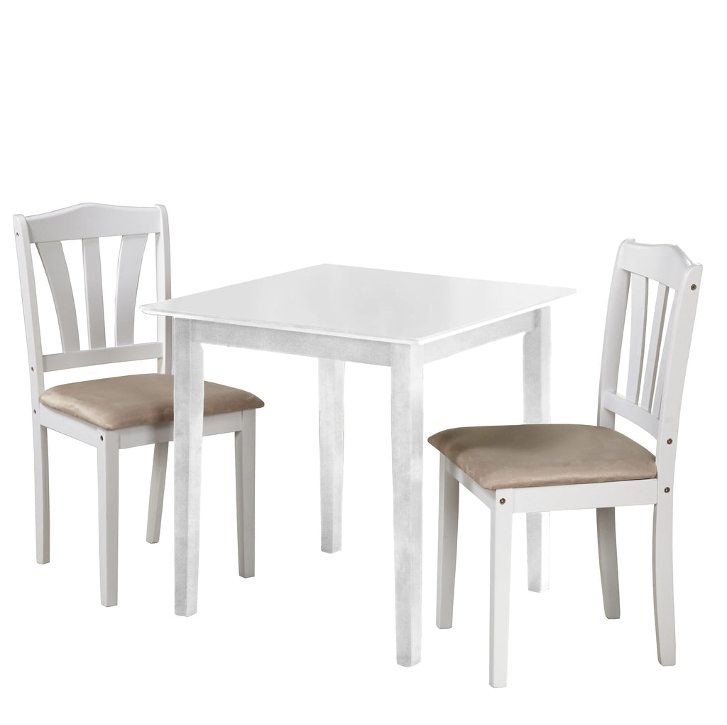 3-Piece Indoor Wood Dining Set with Table and Chairs R348