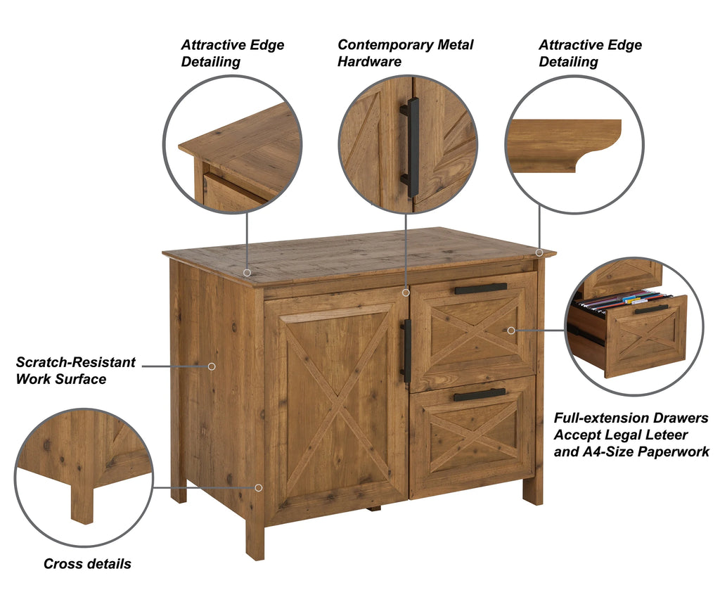 Rustic Brown 2-Drawer Filing Cabinet M292