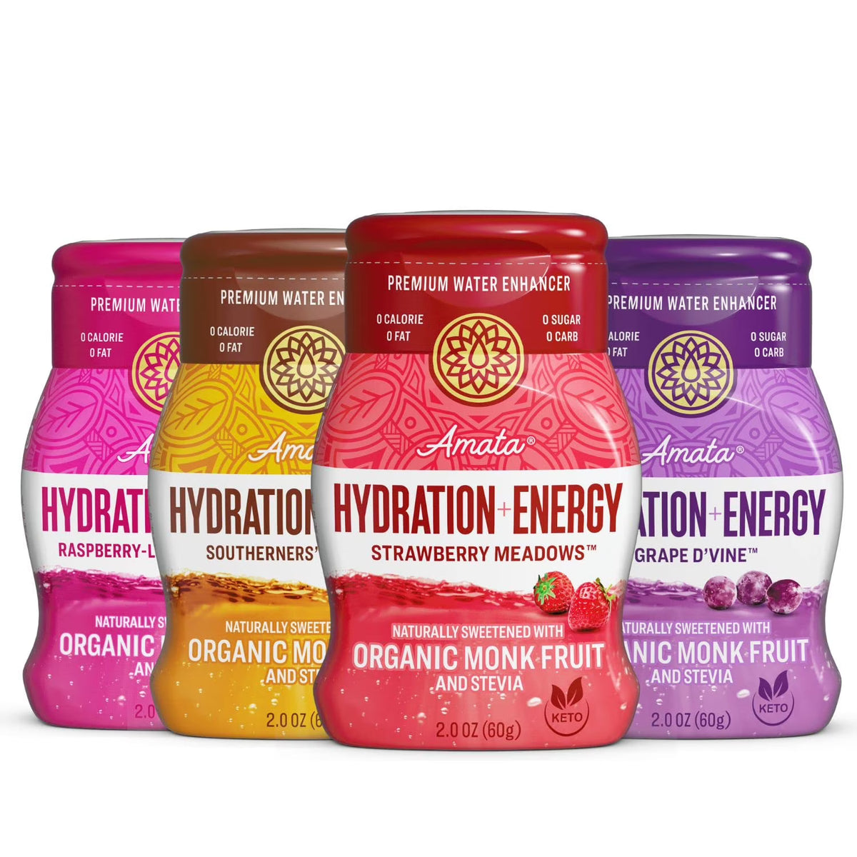 Liquid Hydration Sweetened with Organic Monk Fruit & Stevia, Zero Calories, Low Carb, No Sugar, Vegan, Classic Variety (80 Servings, Pack of 4) Y395842