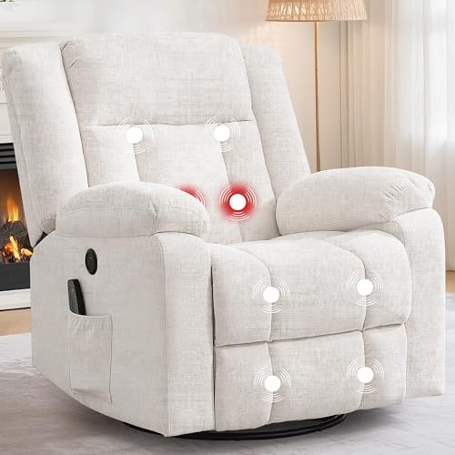 360° Swivel Rocking Recliner with Massage and Heating N51375