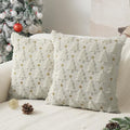 Dark Green Christmas Tree Pillow Covers 18 x 18 inch Set of 2 Plush Faux Fur B209948