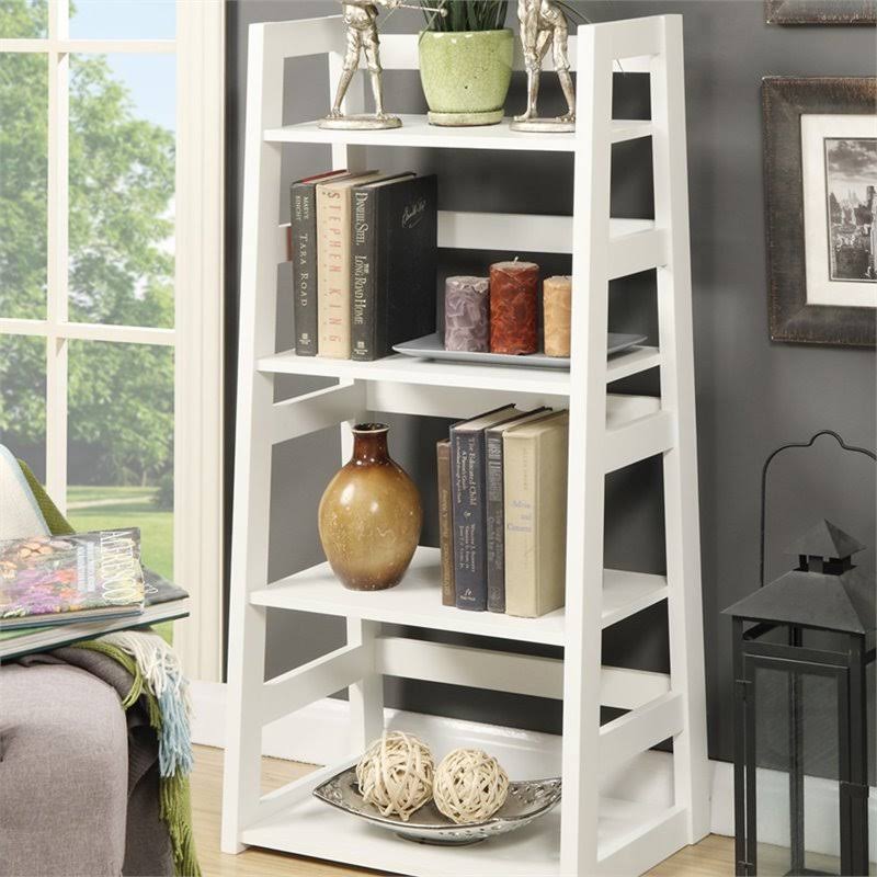 4-Tier White Bookcase M8968