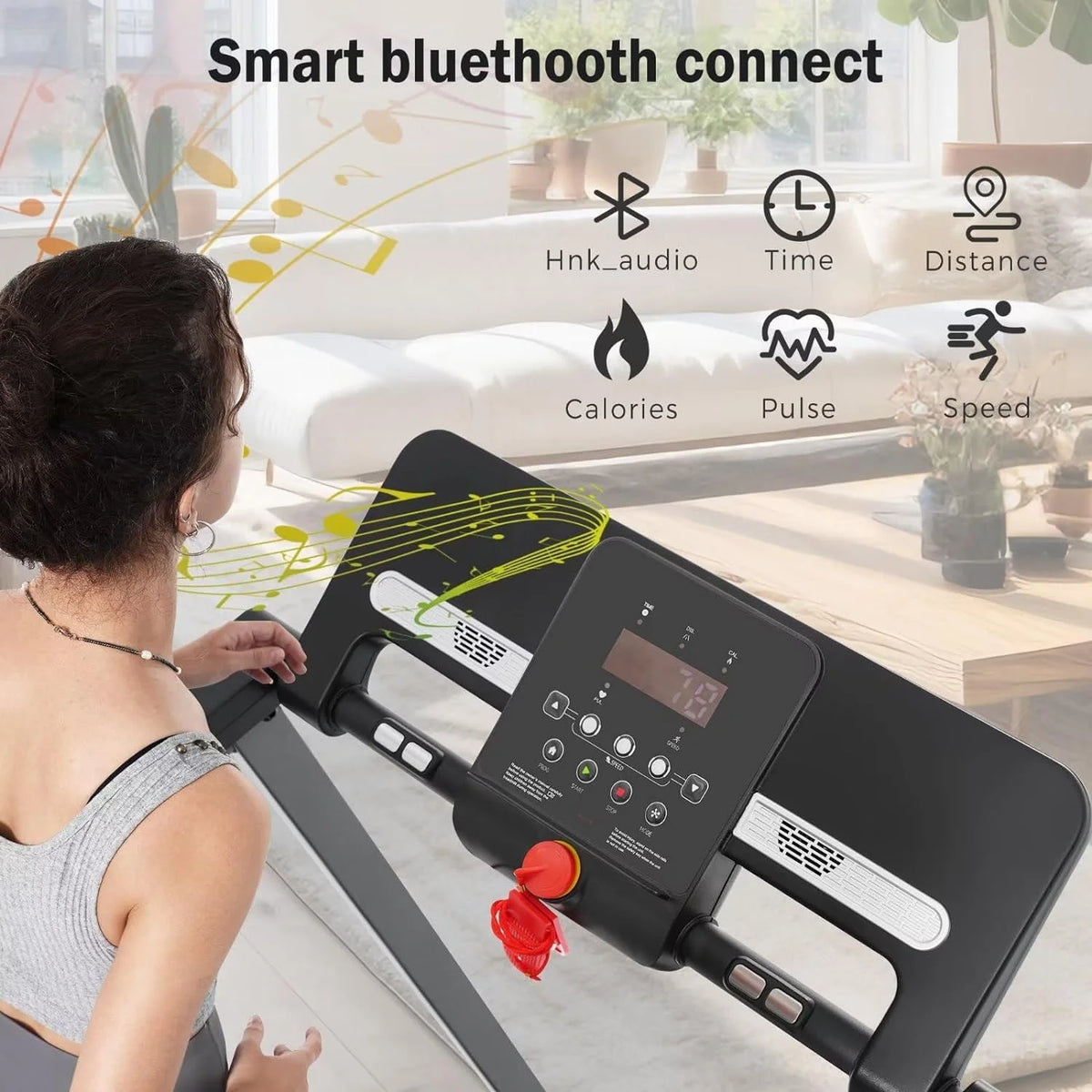 Folding Electric Treadmill with Bluetooth Speaker G5114