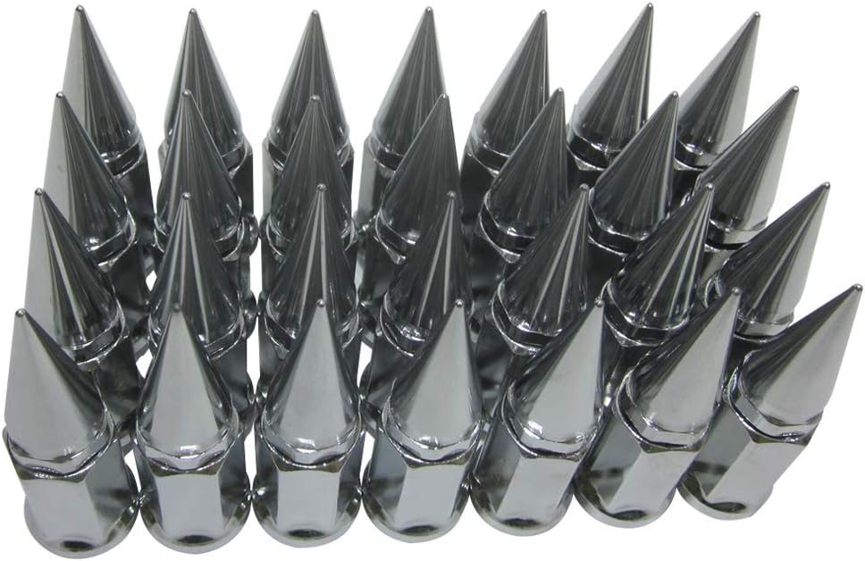 32 pc Extended Spike Lug Nut M12x1.25 Conical Seat Hex 3/4 A242